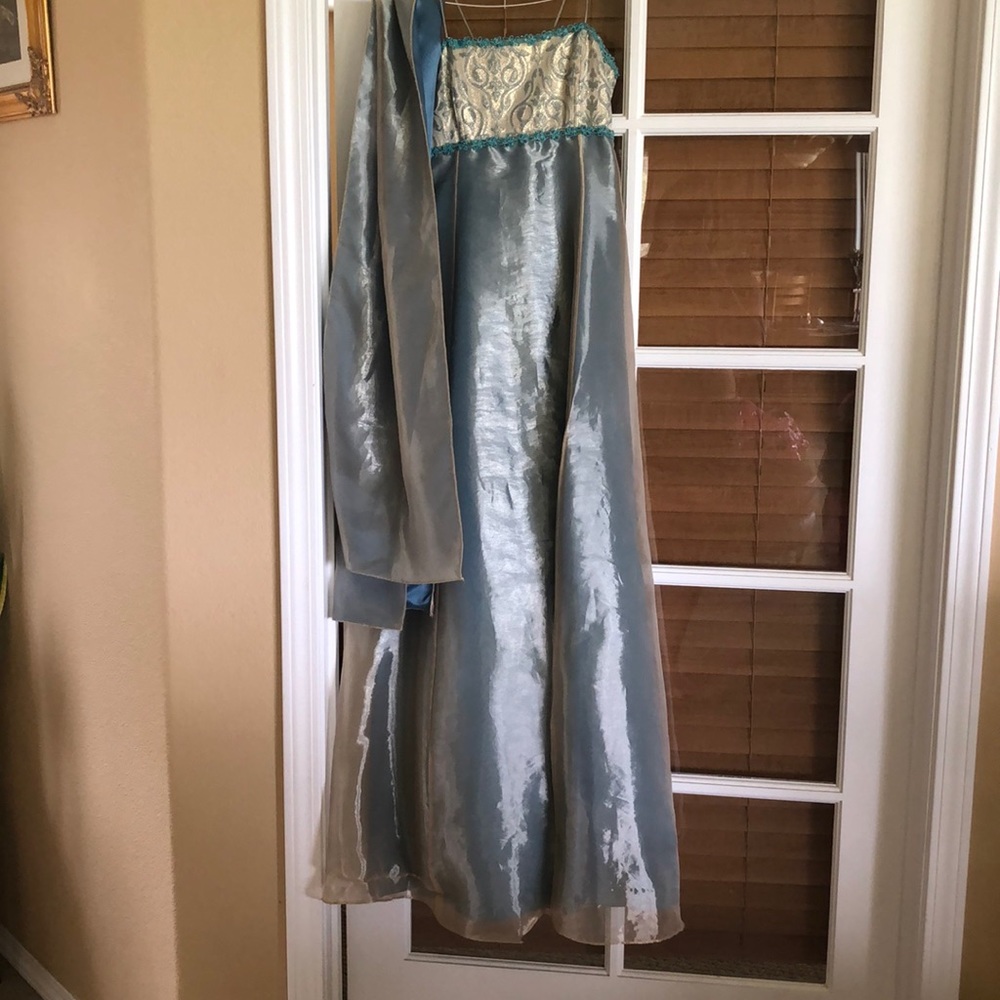 Homecoming/Prom Dress Blue and Gold Glitter